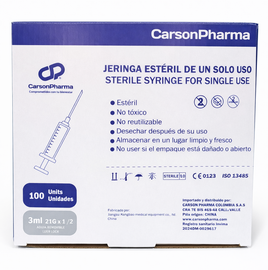 Jeringa Esteril 3mL - CarsonPharma 1